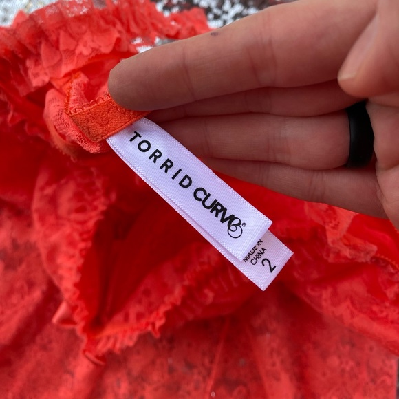Torrid curve coral orange lingerie dress/top - Picture 7 of 10